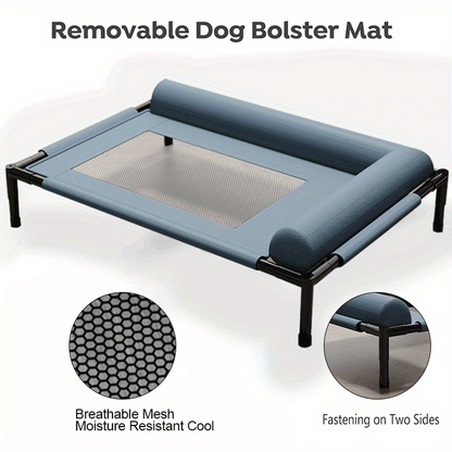 Cooling Raised Dog Bed with Pillow Support
