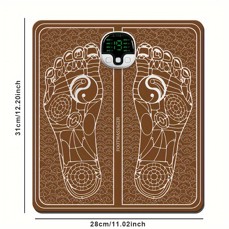 Rechargeable EMS Foot Massager with Intelligent Chip & Remote Control(Brown)