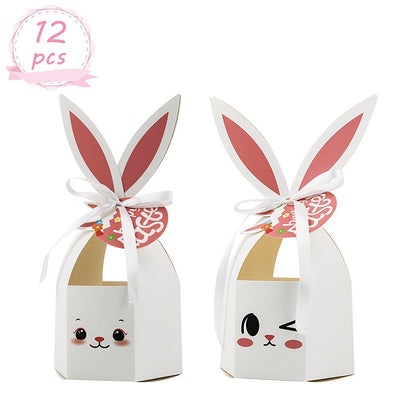 12pcs Easter Bunny Ear Gift Boxes, Spring Party Favors