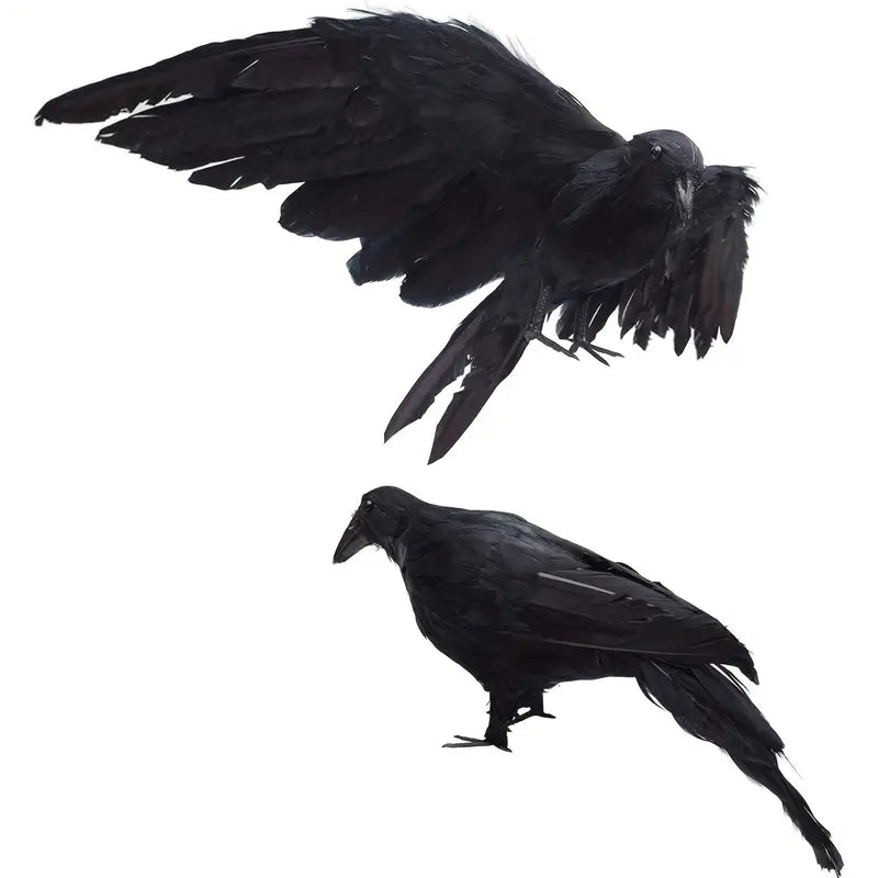 The Midnight Raven: Realistic Halloween Feathered Crow