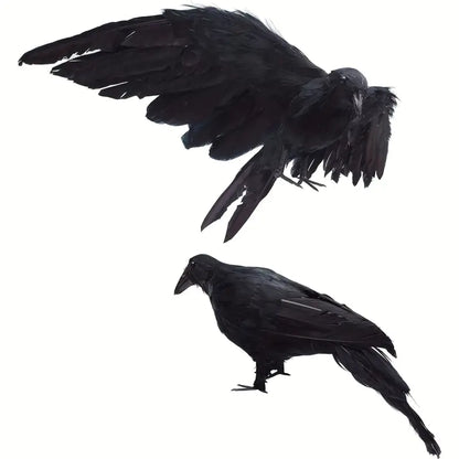 The Midnight Raven: Realistic Halloween Feathered Crow