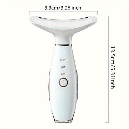 USB Rechargeable Facial & Neck Massager with 3 Massage Modes(White)