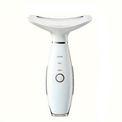 USB Rechargeable Facial & Neck Massager with 3 Massage Modes(White)