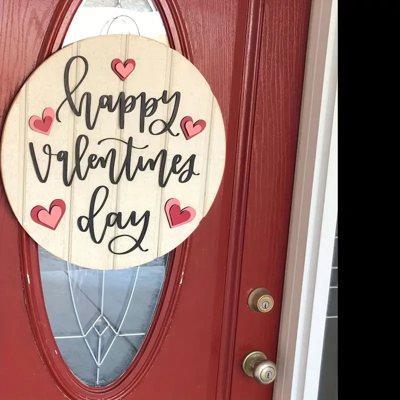 Valentine's Day Wooden Door Hanger - Heartwarming Sign for Love Celebrations