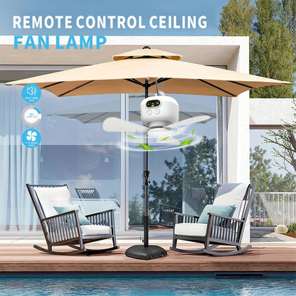 Portable USB Rechargeable Ceiling Fan with Night Light