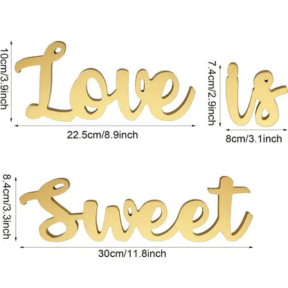 Love is Sweet Table Decor - Freestanding Wooden Love Sign