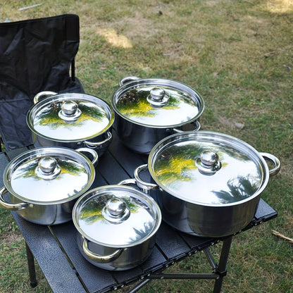 Cookware Stainless Steel Pot Set with Lids (10pcs)