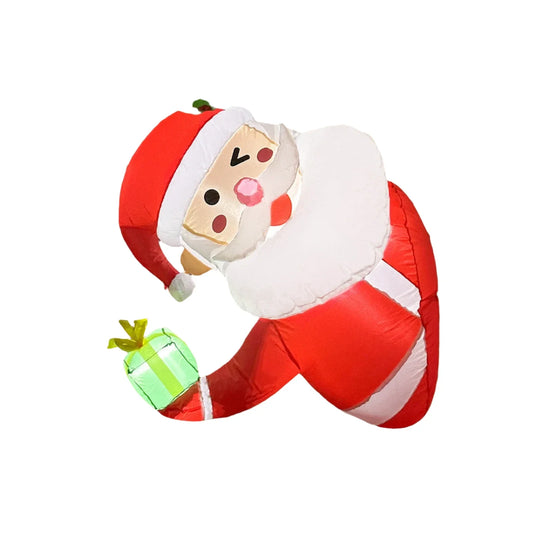 3.5Ft Christmas Inflatable Santa Claus Leaning Out from Window