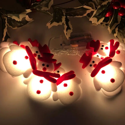 Charming LED Snowman String Lights for Festive Christmas Decor - Set of 10 Lights (5.4ft/1.65m)