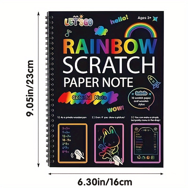 Rainbow Scratch Off Notebooks Arts and Crafts Set