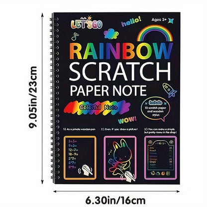 Rainbow Scratch Off Notebooks Arts and Crafts Set