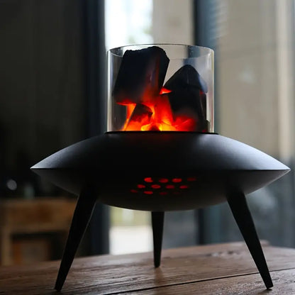 Space Black Flying Saucer Courtyard Charcoal Stove