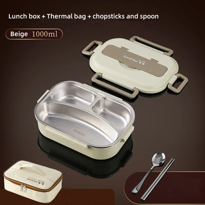 1000ml 304 Stainless Steel Insulated Lunch Box Beige