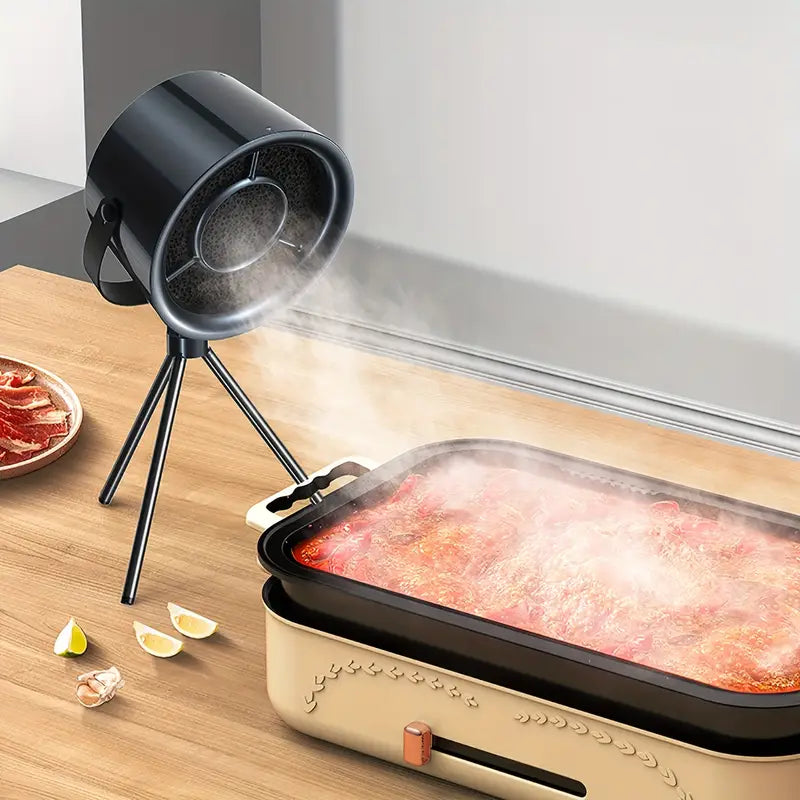 Compact Rotisserie Range Hood with Hot Pot Fume Removal - White