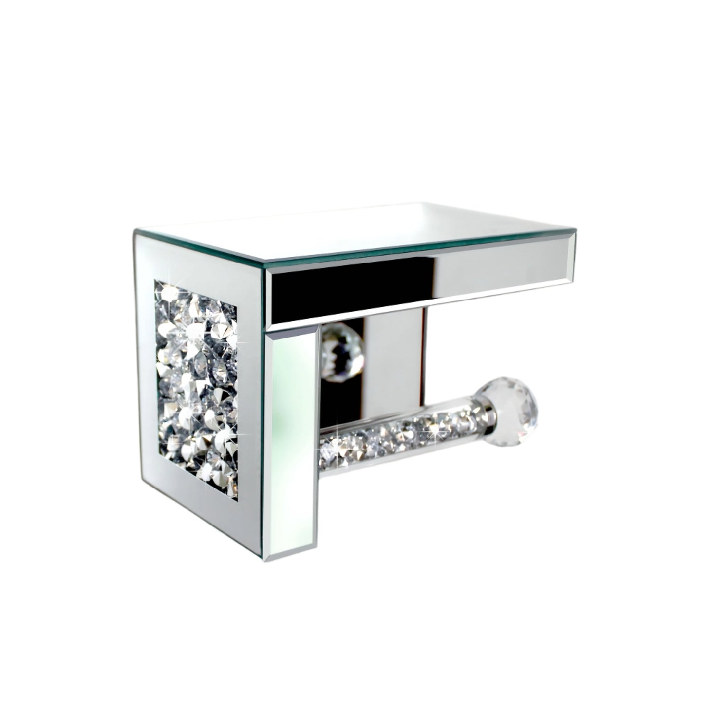 Crystal Glass Tissue Box Holder Countertop Organizer