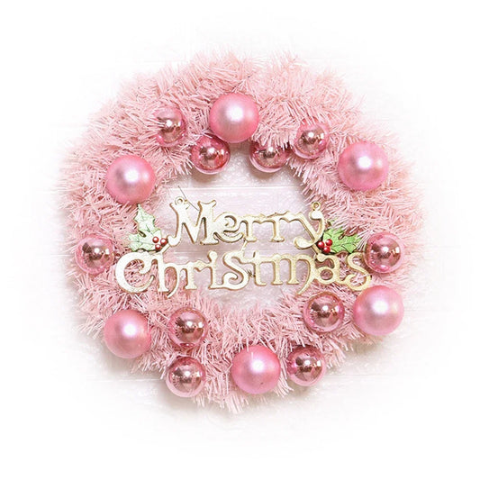 Christmas Wreath with Rose Gold Ornaments for Door