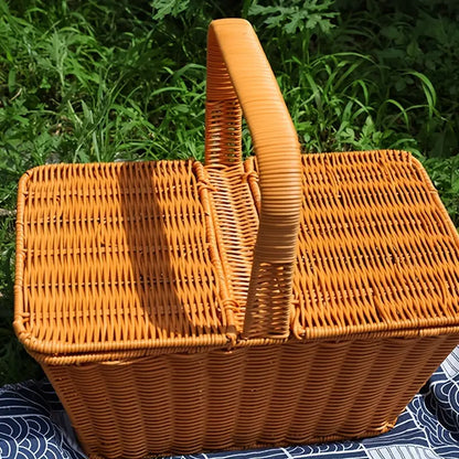 Handcrafted Rattan Picnic Basket for Outdoor Enthusiasts