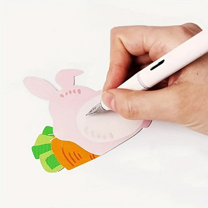 Pink Bunny Lollipop Paper Cards Easter Decorations (50pcs)