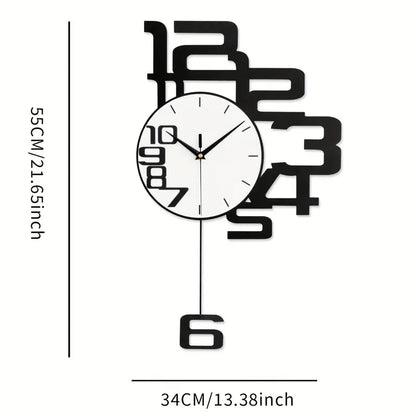 Modern Minimalist Metal Wood Wall Clock