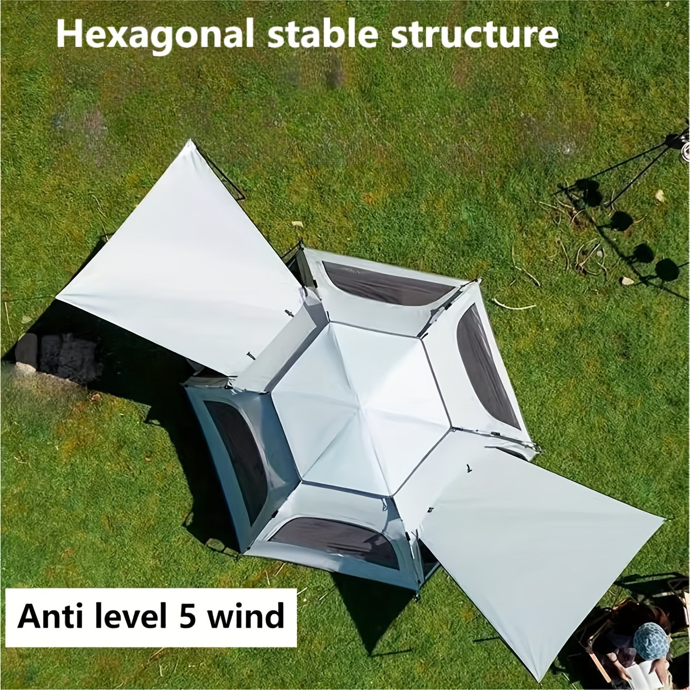 Hexagonal Quick Opening Outdoor Camping Tent 6-Person