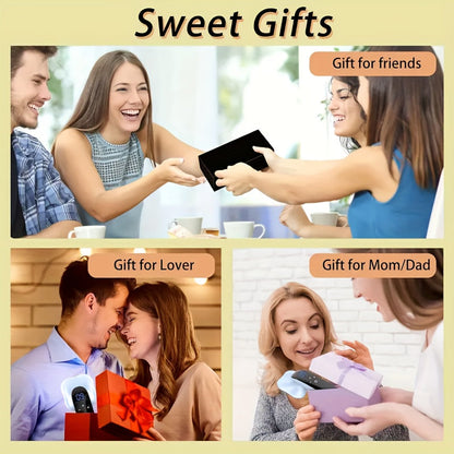 Rechargeable Handheld Massager with 4-Point Head(Blue)