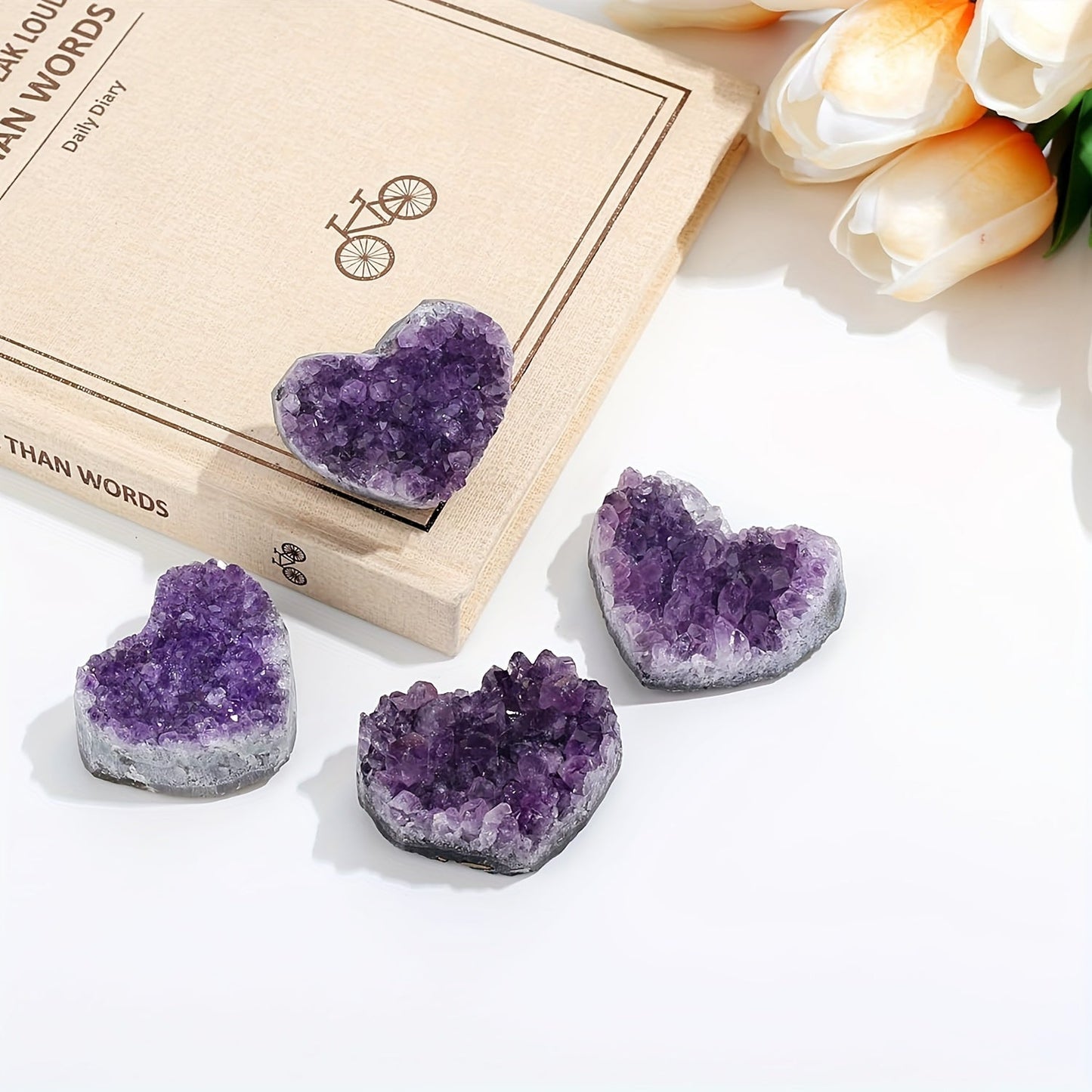 Amethyst Heart-Shaped Crystal Ornament for Home Decor & Gifts