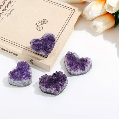 Amethyst Heart-Shaped Crystal Ornament for Home Decor & Gifts