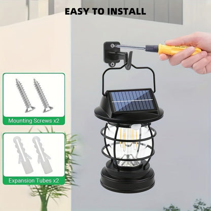 Black Solar Powered LED Camping Light