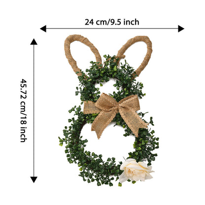 Spring Decor Easter Bunny-Themed Flower Wreath