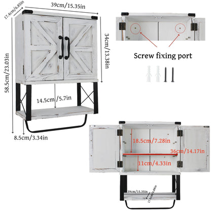 Wall Bathroom Cabinet with Towel Shelf