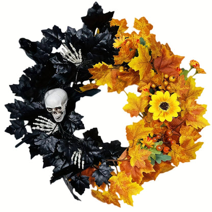 Skull Halloween Wreath Door Decor