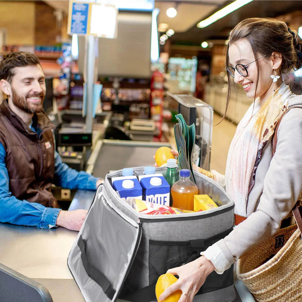 32L Soft Cooler Bag with Hard Liner for Outdoor (Grey)