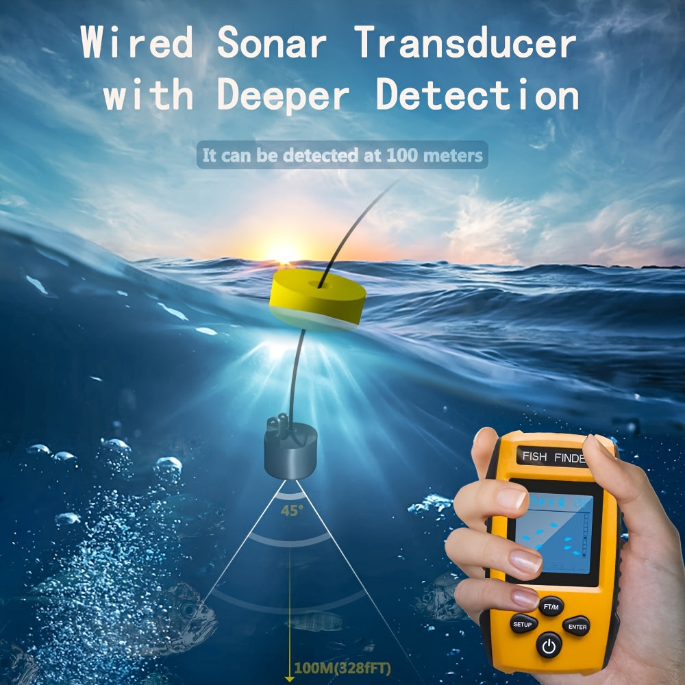 Wired Portable Sonar Fish Finder with Depth Alarm