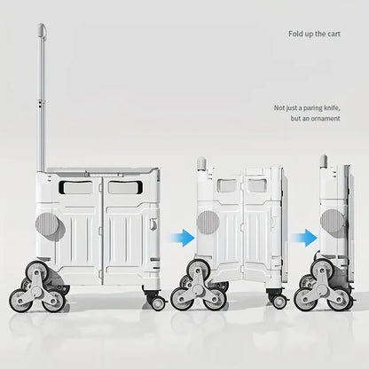 50L Folding Shopping Cart for Picnics, Camping, and Market Stalls - Gray