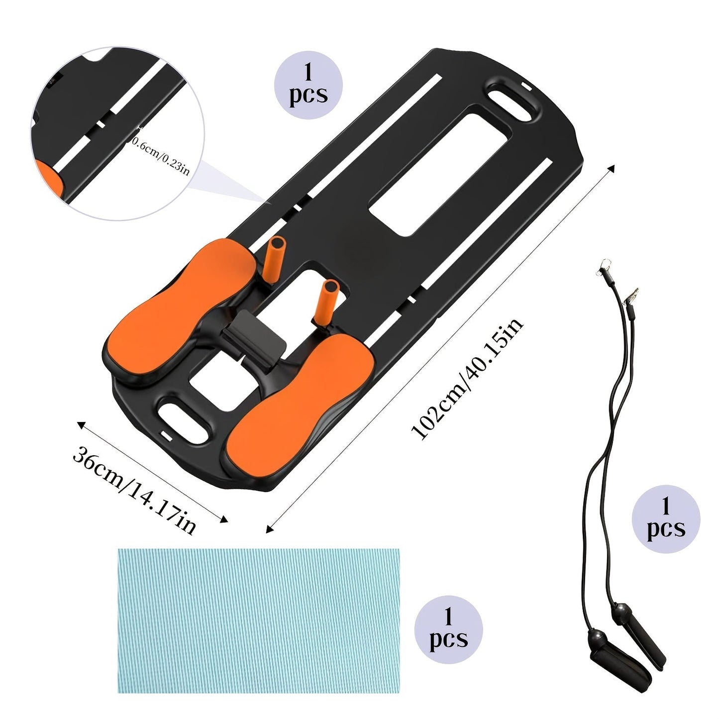 Abdominal Pilates Board Set with Resistance Bands