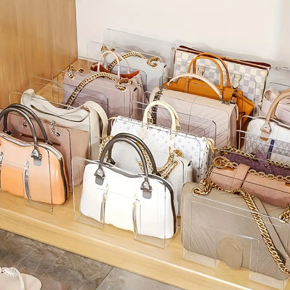 Clear Closet Storage Dividers Rack - Set of 4, Detachable Cupboard Shelf Organizers