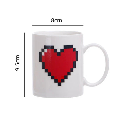 330ML Peach Heart Color-Changing Ceramic Mug