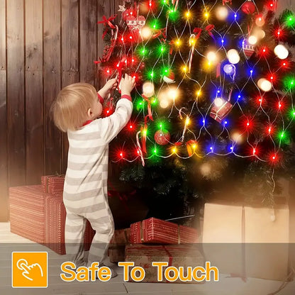 Radiant Nightfall: 192 LED Solar Lights on Transparent Wire