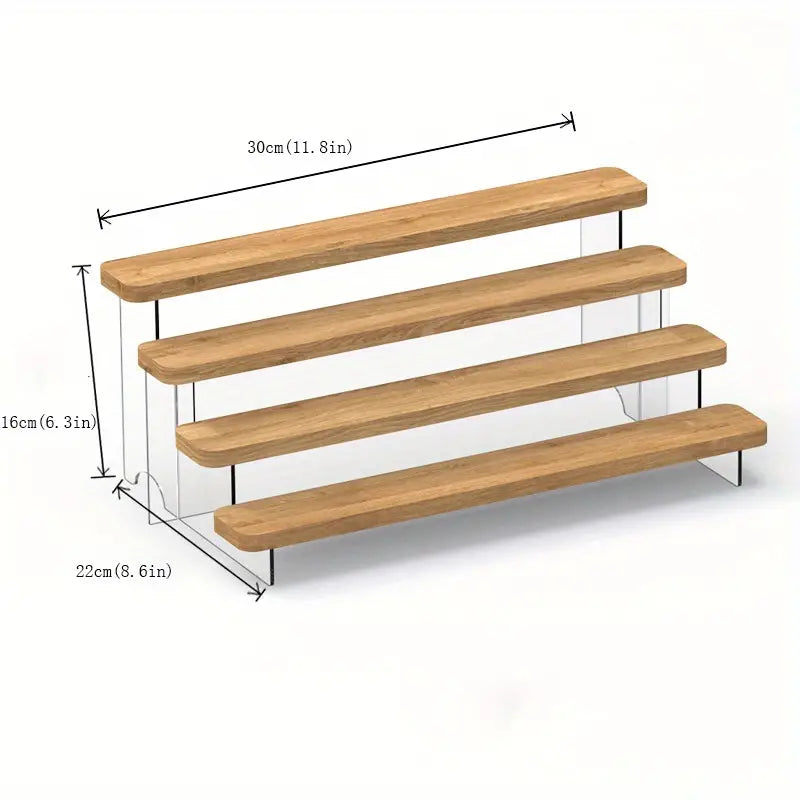 Elevate and Showcase with Our Wooden Riser Shelf