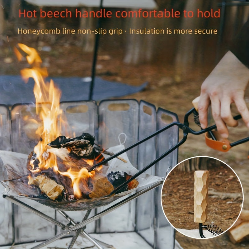 Extra-Long Heat-Resistant Charcoal Tongs for BBQ & Fire Pit