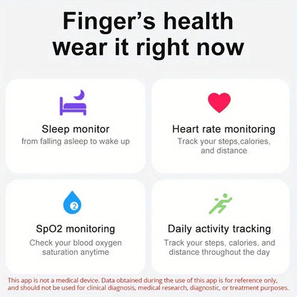 Smart Ring Fitness Tracker - Stainless Steel Workout Smart Ring