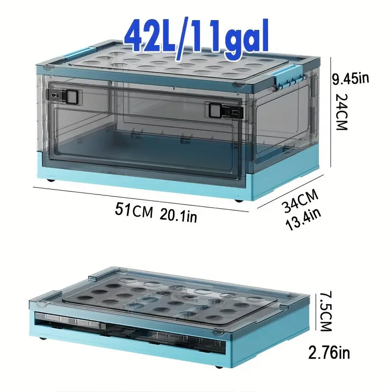 Stay organized with style using this roomy, stackable storage container