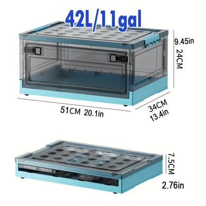 Stay organized with style using this roomy, stackable storage container