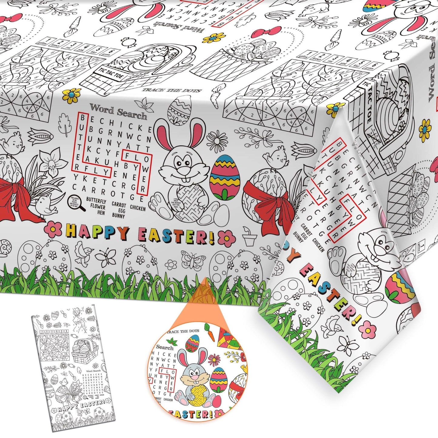 Classic Easter Coloring Table Cover 274x137cm