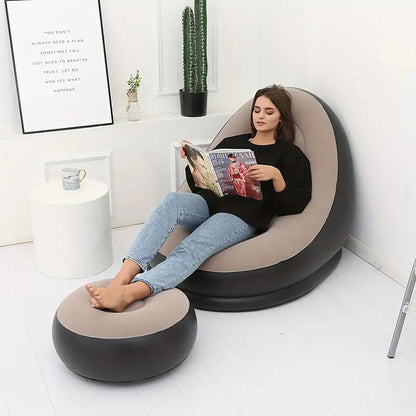 Lazy Inflatable Sofa Bed with Ottoman