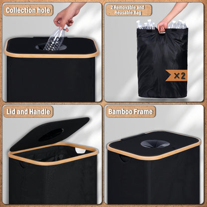 Household Recycling Bin with 2 Detachable Inner Bags