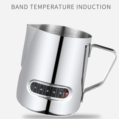 Stainless Steel Milk Frothing Pitcher with Temperature Display 350ml Silver