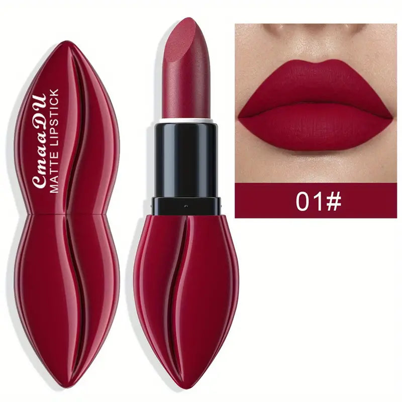 10 Color Matte Lipstick, Velvet Rich Color Long Lasting Waterproof Lipstick