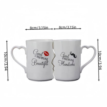 2pcs Kissing Ceramic Couple Mugs