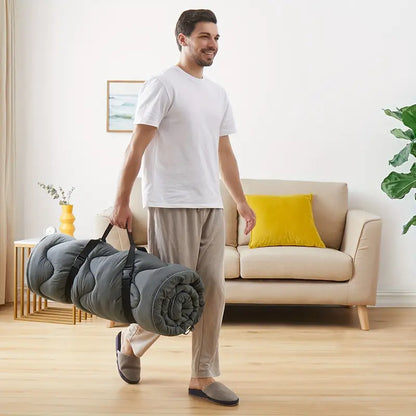 Thickened Single Mattress Topper - Portable Roll Up & Foldable Pad for Camping